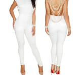 Women's Luxurious Jumpsuit w/ Pearl Chain Finish