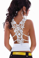 Women's Casual Hollow Out Embroidered V-Neck Top
