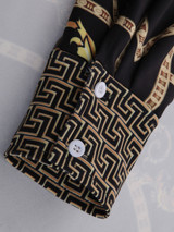 Women's Vintage Long Sleeve Blouse w/ Chain Print