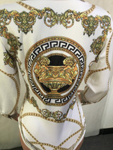 Women's Vintage Long Sleeve Blouse w/ Chain Print