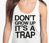 Women's Sleeveless 'Don't Grow Up, It's a Trap' Novelty Cropped Tee