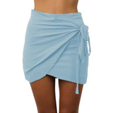 Women's High Waist Tie Up Irregular Vintage Wrap Skirt