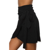 Women's High Waist Tie Up Irregular Vintage Wrap Skirt