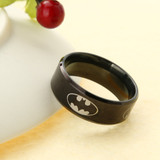 Men's Vintage Titanium Steel Ring w/ Batman Logo