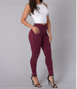 Women's Vintage High Waist Cool Denim Skinny Ripped Jeans