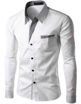 Men's Assorted Long Sleeve Casual Slim Fit Business Shirt w/ Striped Pattern