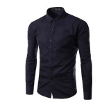 Men's Assorted Single Breasted Long Sleeve Solid Color Formal Shirt
