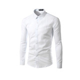 Men's Assorted Single Breasted Long Sleeve Solid Color Formal Shirt