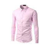 Men's Assorted Single Breasted Long Sleeve Solid Color Formal Shirt