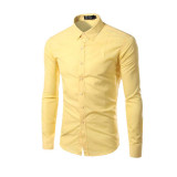 Men's Assorted Single Breasted Long Sleeve Solid Color Formal Shirt