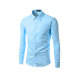 Men's Assorted Single Breasted Long Sleeve Solid Color Formal Shirt