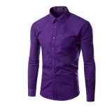 Men's Assorted Single Breasted Long Sleeve Solid Color Formal Shirt