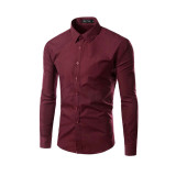 Men's Assorted Single Breasted Long Sleeve Solid Color Formal Shirt