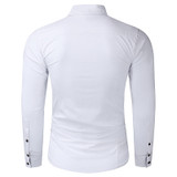 Men's Long Sleeve Slim Fit Formal Shirt w/ Adjustable Collar