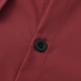 Men's Long Sleeve Formal Shirt w/ Outer Piece and Turn Down Collar