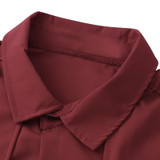 Men's Long Sleeve Formal Shirt w/ Outer Piece and Turn Down Collar