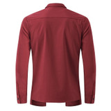 Men's Long Sleeve Formal Shirt w/ Outer Piece and Turn Down Collar