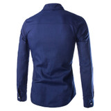Men's European Style Slim Fit Business Casual Long Sleeve Shirt