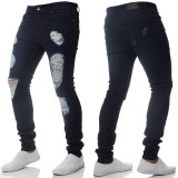Men's Urban Style Ripped Denim Skinny Jeans