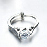 Solitaire Diamond Handcuff Ring