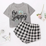 Women's Sleepwear Cute Cartoon Print Short Set Pajamas for Women  Pajama Set Sweet Short Sleeve T Shirts & Shorts Summer Pijama