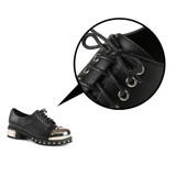 Genuine Leather Chunky Rivet Shoes