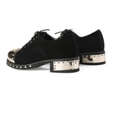 Genuine Leather Chunky Rivet Shoes