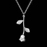 Retro Leaf Rose Pendant Necklace Retro Leaf Rose Pendant Necklace