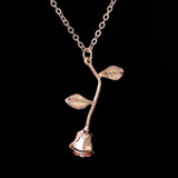 Retro Leaf Rose Pendant Necklace Retro Leaf Rose Pendant Necklace