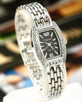 Silver Bracelet Women Luxury Rhinestone Watch