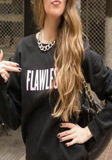 Black Letter Print Long Sleeve Sweatshirt