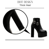 Lacing Buckle Ankle Boots