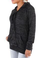 Black Pockets Drawstring Long Sleeve Hooded Fashion Sweatshirt