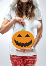 White Patchwork Print Plus Size Casual Maternity T-Shirt