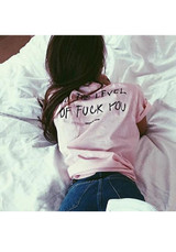 Pink Letter Print Round Neck Short Sleeve Casual T-Shirt