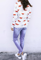 Floral Floral Print Round Neck Casual Pullover Sweatshirt