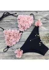 Black Patchwork Condole Belt 2-in-1 Fashion Swimwear