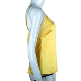 Yellow Patchwork Lace Condole Belt Plunging Neckline Vest Yellow Patchwork Lace Condole Belt Plunging Neckline Vest