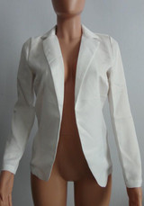 White Turndown Collar Long Sleeve Fashion Blouse
