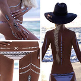 White Floral Condole Belt Cut Out 2-in-1 Tie Back Swimwear