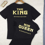 Black Letter Stars Print Round Neck Short Sleeve Casual T-Shirt