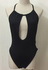 Black Cut Out Tie Back Open Back One Piece Swimwear Black Cut Out Tie Back Open Back One Piece Swimwear