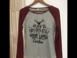Women T-shirt Christmas Letter Print Mosaic Top Casual O-neck Raglan Long Sleeve T shirt