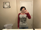 Women T-shirt Christmas Letter Print Mosaic Top Casual O-neck Raglan Long Sleeve T shirt