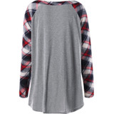 Women Fashion Autumn Spring Casual Patchwork Loose Shirt Ladies Office Plaid Long Sleeve Shirts Plus Size