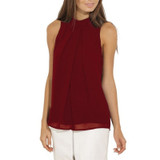 Casual Women Casual Chiffon Blouse Sleeveless Shirt T-shirt Summer Blouse Tops