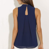 Casual Women Casual Chiffon Blouse Sleeveless Shirt T-shirt Summer Blouse Tops
