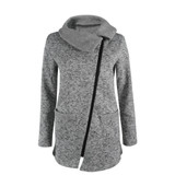 Women Autumn Winter Clothes Warm Fleece Jacket Slant Zipper Collared Coat Lady Clothing Female Jacket