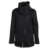 Women Autumn Winter Clothes Warm Fleece Jacket Slant Zipper Collared Coat Lady Clothing Female Jacket