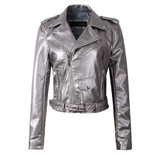 Women Autunm Winter Red Faux Leather Jackets Lady Bomber Motorcycle Cool Outerwear Coat